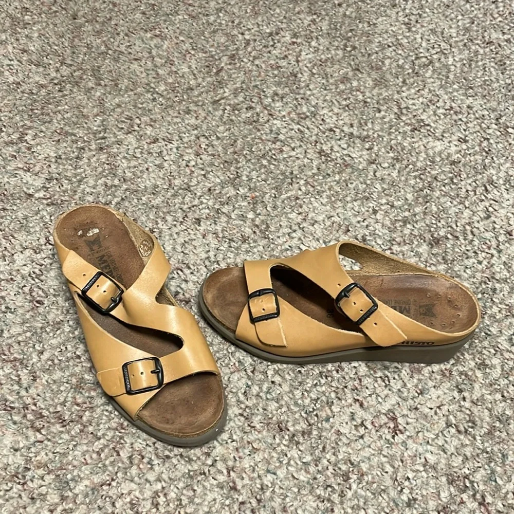 Mephisto leather cork wedge sandals - Picture 1 of 9